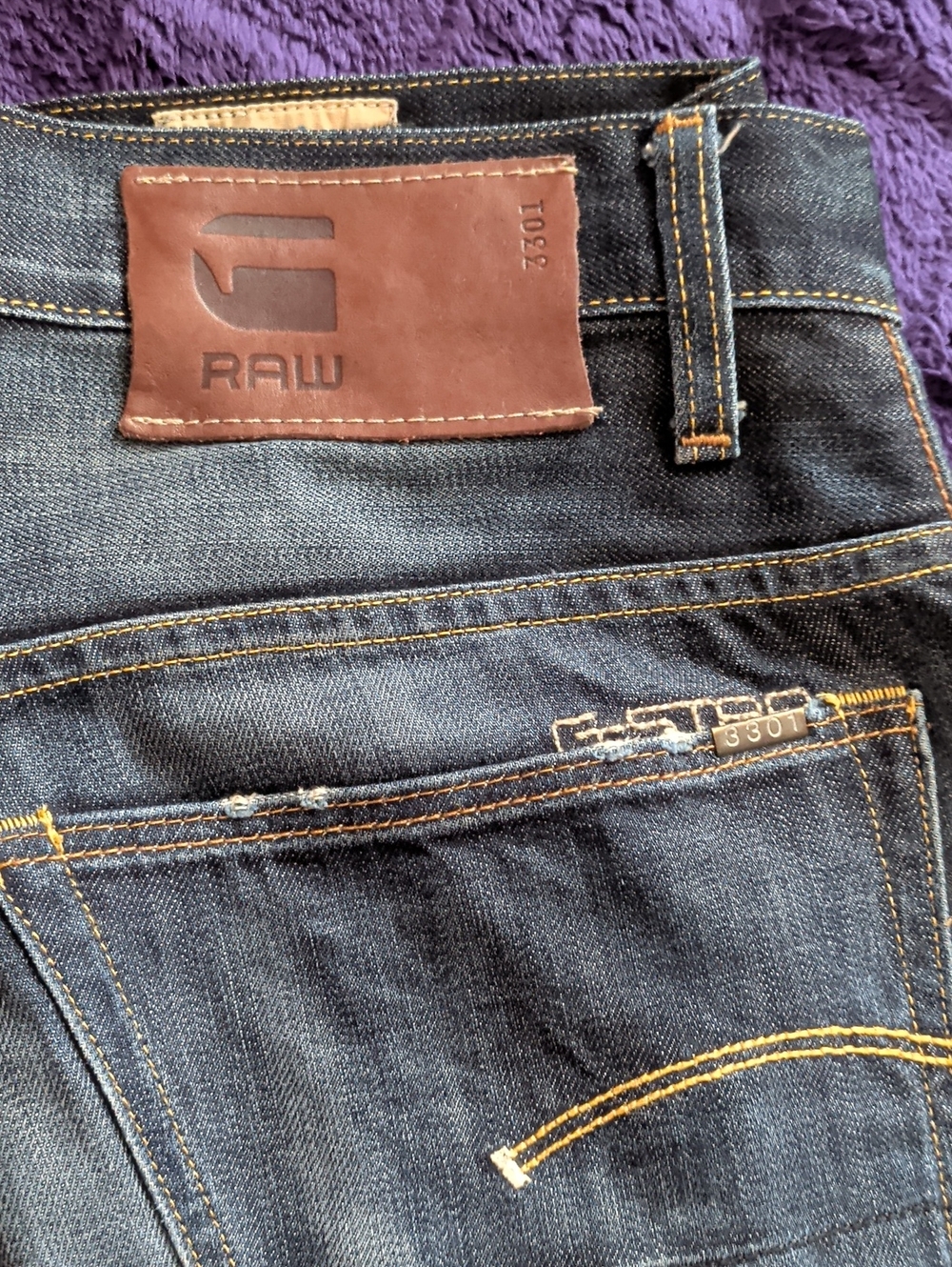 G-Star Raw Men’s Dark Indigo Slim Straight Jeans 3301